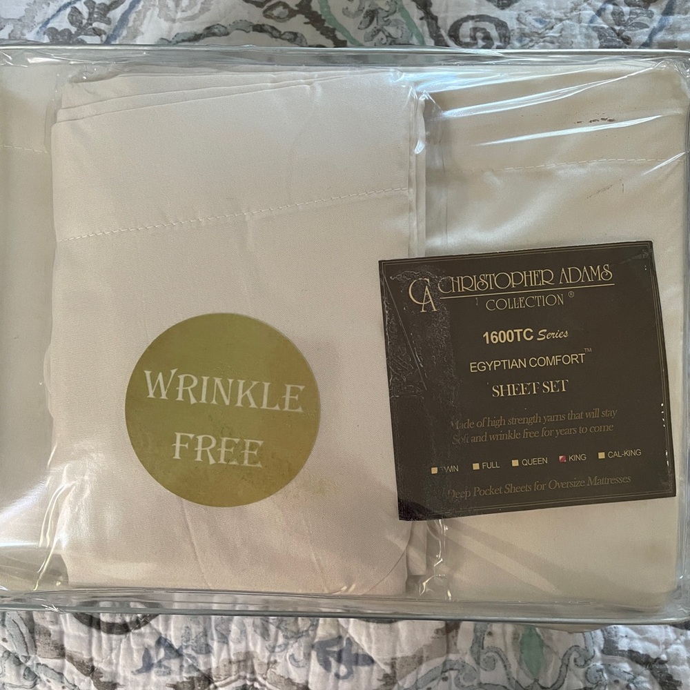 King size sheet set - beige/ivory